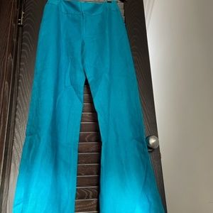 High quality Linen pants in turquoise color